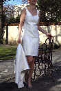 1 Tailleur de mariage robe courte et veste en jacquard brocard T40 