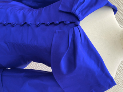Ensemble en soie bleu saphir Paule Vasseur en outlet T42