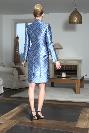 Tailleur robe et veste HOURTIN T38 en jacquard bleu 