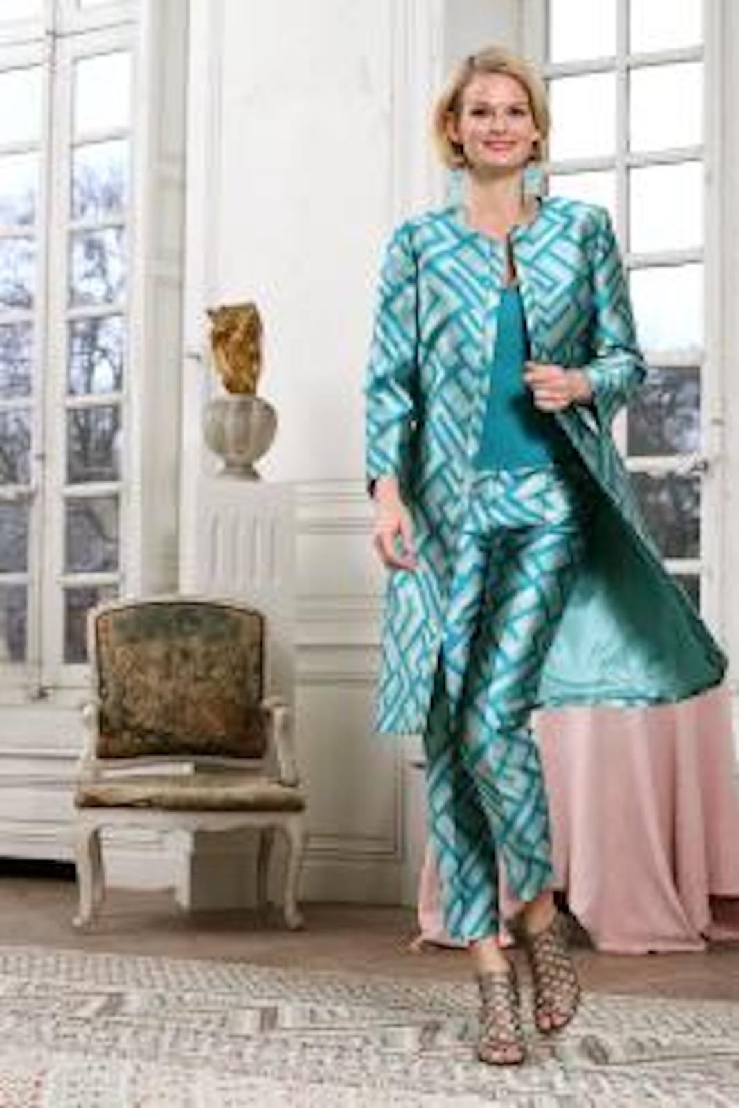 Tailleur Manteau et pantalon soierie CAGLIARI T40