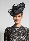 Superbe chapeau CLARA Fascinator pour cérémonie en sisal noir