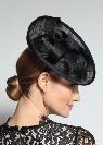 Superbe chapeau CLARA Fascinator pour cérémonie en sisal noir