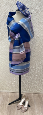 Ensemble en soierie rayée T48